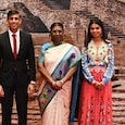 Akshata Murty arrived for the G20 Gala Dinner in a multi-coloured dress.