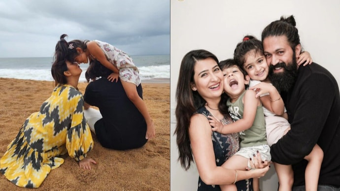 Radhika Pandit recently posted a picture with husband, Yash and their daughter, Ayra.