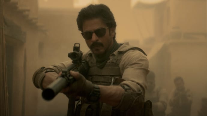 Shah Rukh Khan in a stilll from the trailer of Jawan. 